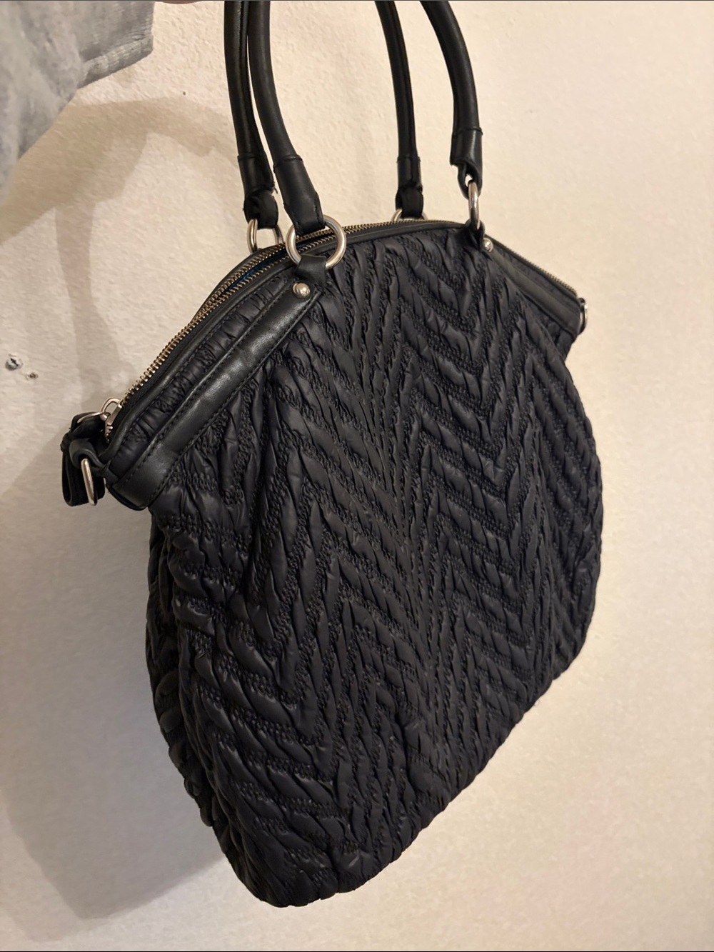 Coach 70th Anniversary Black Quilted Purse with turquoise lining - Picture 3 of 5